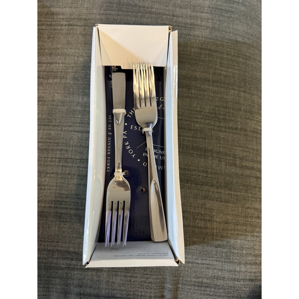 Pfaltzgraff Stainless Steel Dinner Forks Set of 8 Silver Glossy Ambrose